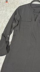 Adrienne Vittadini Women&rsquo;s Black Solid V-Neck Shirt Dress Pockets Knee 6