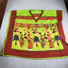 Jessica Taylor Tunic Womens One Size Green Red Egyptian Goddess Dress Blouse