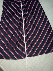 Banana Republic Navy Blue Red White Stripe Dress Knee Length Size 4 Petite