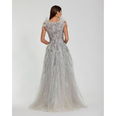 NWT Mac Duggal Embellished Feathered Sleeveless A Line Gown $898 – Size 18
