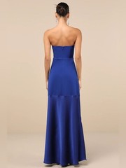 Lulus Compelling Style Royal Blue Strapless A-Line Maxi Dress Size M NWT