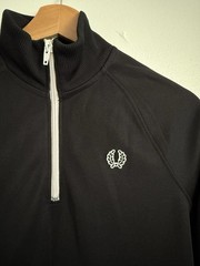 Fred Perry Sweatshirt Dress Top UK 10 Black Mod 60s Retro Casuals Scooter Zip