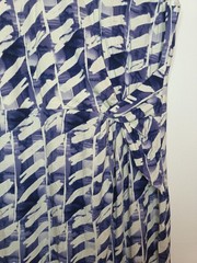M&Co Blue White Patterned Colourful Knee Length Summer Day Dress Size 14 Party
