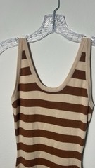 Maxi Dress Active Basic Brown Stripe Sweater Dress Size S (1063)