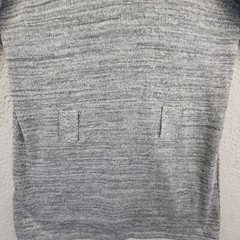 AGB Sweater Dress Womens L Gray Mock Neck Cozy Cable Knit Metallic Luxury Boho