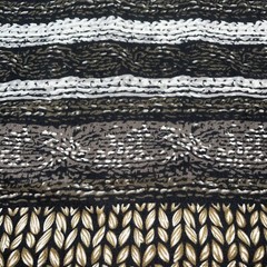 L Anthropologie Aryeh Sweater Dress Black Brown Boho Zip Neck Roll Tab 3/4 Slv L