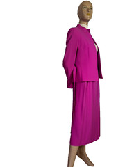 Impression Karl Lagerfeld Couture Costume Jacket Skirt Pink 36 38 Vintage