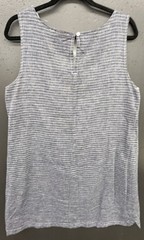 Beach Lunch Lounge Dress L Blue Striped Linen Cotton Coastal Prep Beach Nautical