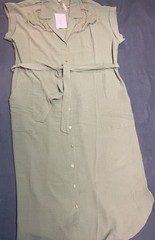 Como Blu Sage Green Embroidered Button-Down Midi Dress Size L/G