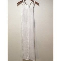 Rachel Zoe Maxi Dress Womens Size Medium White Linen Braided Straps Racerback