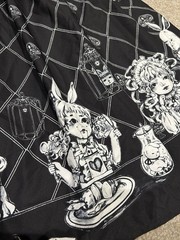 Black gothic Lolita dress with a bow headwear, alternative Lolita dress