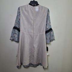 NEW Anna Sui Dress Blue 6 Midi Boho Floral Lace Cottagecore Goth Bell Sleeve