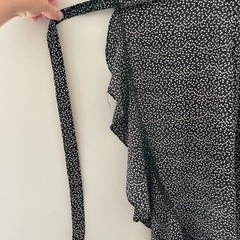 Ally Fashion Wrap Dress Chiffon Ruffle High-Low US 8 Polka Dot