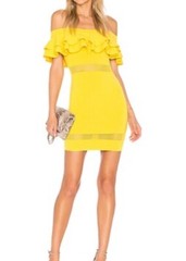 By the way Revolve Womens Yellow Knit Cocktail Dress Off Shoulder Sz S St28225