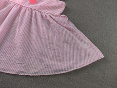 Simply Southern Ladies Medium Summer Scallop Dress Pink White Striped Casual NEW