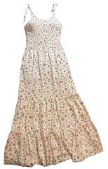 Bailey Blue Womens Smocked Tiered Floral Cottagecore Midi Dress Size L Whimsical