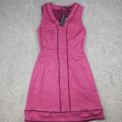 Banana Republic Dress Raspberry Women Sz 2 Luxury Italian Flannel Wool Blend NEW