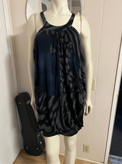 Yigal Azrouel Israel Runway Designer Jersey Multi Colored Draped Sleeveless Mini