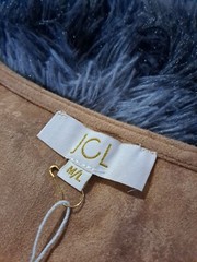 JCL Light Tan Camel Soft Suedette Plunge Front Dress Size M/L BNWT