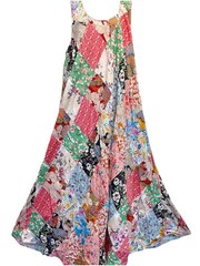 Nwt FUNKY STUFF floral hippie patch boho maxi rayon tank DRESS XL Free shipping