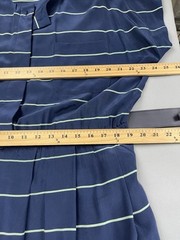 Talbots Womens Dress 16 Modest Nautical 100% Silk Old Money Coastal Maxi Blue