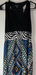 Women&rsquo;s RN Studio By Ronni Nicole Geometric Zebra Dress Size M Vivid 58” Length