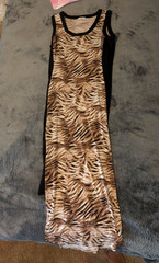 Maurices Women&rsquo;s M Brown/Black Animal Print Maxi Dress Scoop Neck Sleeveless