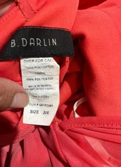 009-0039 B. Darlin Red Sleeveless Gown with Embellished Neckline and Sheer Back