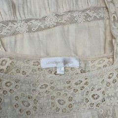 LoveShackFancy Stern Mini Dress Lace Pintuck Buttercream Ivory Small Summer
