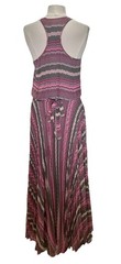 New w/o Tags Designer Sample Pink Grey Parker Pleated Full Skirt Maxi Dress- L