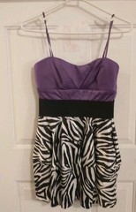 Ruby Rox Girly Purple Zebra Mini Dress With Pockets Size 9