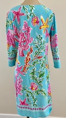 BARBARA ERICKSON NWOT Sz Medium Multi Coral Reef Starfish V-Neck Stretch Dress