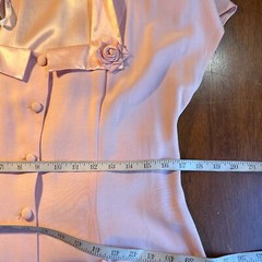 Vintage 90s Wild Rose Full Button Maxi Midi Dress Womens 8 Satin Romantic Bow