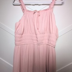 Celebrity Pink Smocked Waist Tiered Midi Dress Cottagecore Romantic Size XXXL