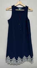 Pim + Larkin Embroidered Shift Sleeveless Dress Women’s Size XS Blue Summer