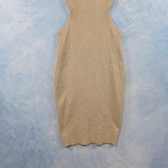 Hera Collection Tan Beige Ribbed Knit Cutout Open Back Bodycon Halter Dress S