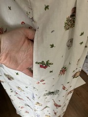 Vtg Lands End Cottagecore Garden Print Linen Dress Size 12 English Countryside