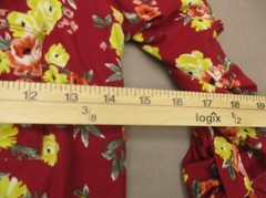 No Comment Size S Womens Red Floral Pocket Long Sleeve Short Shirt Dress 908