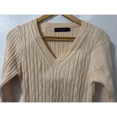 MEROKEETY Women Cable Knit Sweater Dress V Neck Long Sleeve Belted Midi Dress