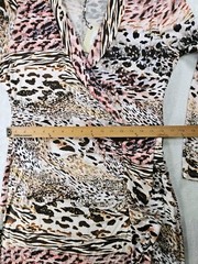 Atelier Dress Size Large Animal Print Bodycon Stretch V-neck Lightweight Soft