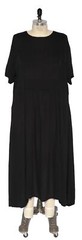 We Be Bop SOLID BLACK Crinkle Rayon Easy Dress Princess Seams 4X