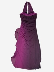 Vintage Y2K Blondie Nites Purple Ombre glitter ruffle ruched halter gown M/L