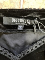 Disturbia Orbweb Lace Hem Black Velour Mini Dress Gothic Witchy Size US 6 NWT