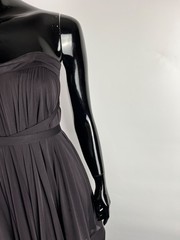 Celine Asymmetrical Sleeveless Belted Pleated Corset Dress Size S