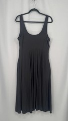 Athleta Dress Womens XL Gray Scoop Neck Sleeveless Fit & Flare Midi Lined