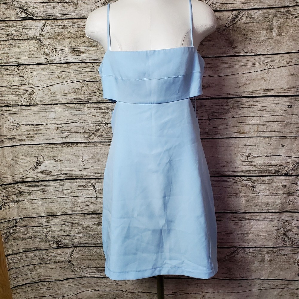 Junior&rsquo;s Stella Blue Sleeveless Cut Out Mini Dress Size Large Reg $44.00