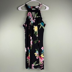 Candies Womens Black Floral Halter Neck Scallop Swing Dress Medium JZ82Y000RP