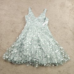 Eliza J Women Petite Size 12P Sage Sleeveless Fit Flare 3D-Applique Dress