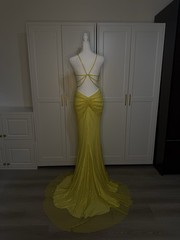 Worn once in perfect condition. Beautiful sparkly dress yellow diamonds.