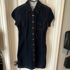 Tommy Hilfiger Shirt Dress Collared Pockets Denim Blue Short Sleeve Short 10